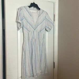 Cute women’s pastel striped dress